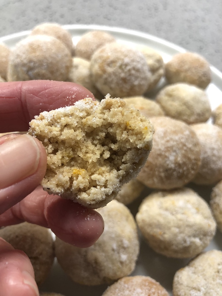 coriander orange pistachio donut bites